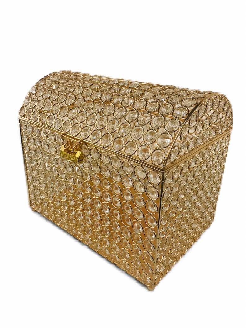 Gold Crystal Money Card Gift Bank Box Wedding Quinceañera | Etsy