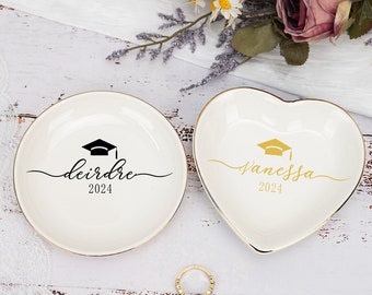 Personalized Graduation Jewelry Dish,College Graduation Gifts for Her,Custom Trinket Dish,Daughters Grad Gift,Class of 2024,Grad Party Gifts