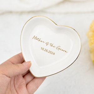 Plato personalizado para anillos de la madre de la novia y el novio, regalo de la hija, regalo de bodas para ella, regalo de despedida de soltera, regalos de boda, regalo para mamá