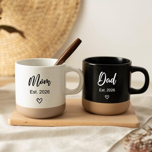 Anpassade muggar för nyblivna mamma och pappa, personlig keramisk kaffemugg, presenter till blivande föräldrar, mugg för första gången mamma, babyshower-presenter, fars dag-present