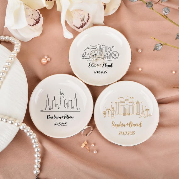 Ring Holder 1st Anniversary Ring Custom City Ring Holder