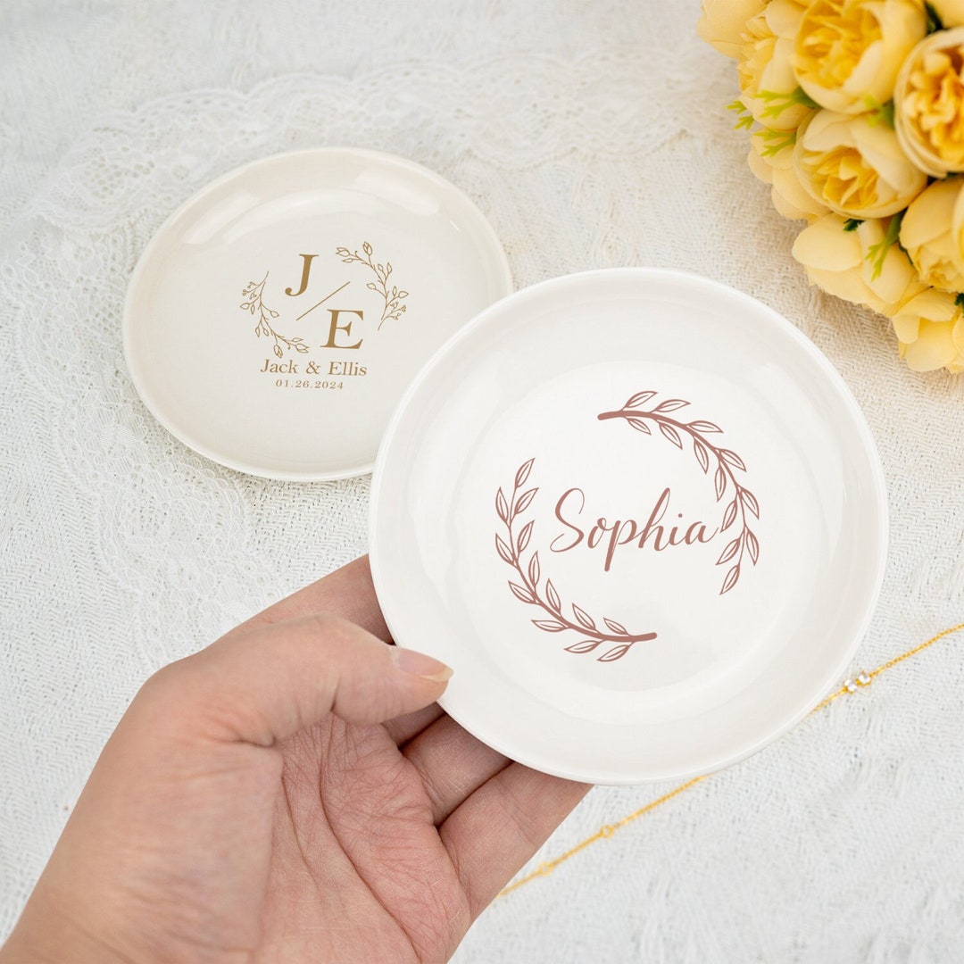 Personalised Wedding Ring Dish,initial Date Ring Holder,name Jewelry ...