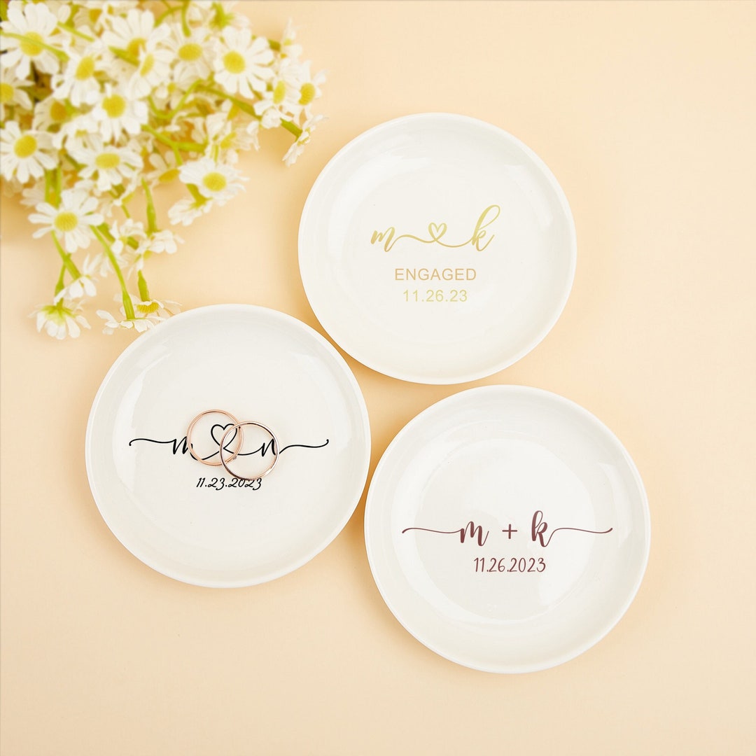 Personalised Bridesmaid Gift,custom Initial Date Ring Dish,jewellery