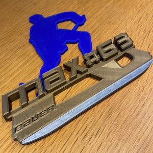 Ice Hockey Player or Goalie Name Skate Plaques - Wall Art - Personalised - Chose 2 Colours - NEW IMPROVED 1-Piece Design