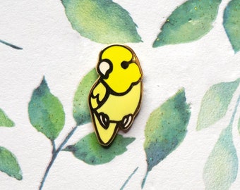 Yellow Parrotlet Hard Enamel Mini Pin, Forpus, Pacific Parrotlet