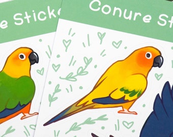 Conure Stickersheet | 4.7 x 6.7 inch stickersheet | 12 x 17 cm stickersheet | Paper stickers | Scrapbooking