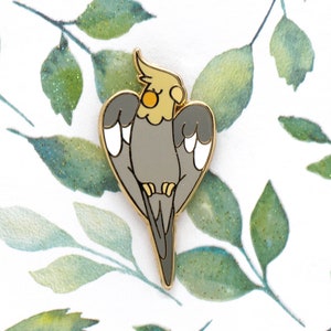 Heart Wings! Cockatiel (Female) Hard Enamel Pin