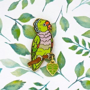 Vinaceous Amazon Parrot Hard Enamel Pin Peculiar Parrots Parakeet, Amazona Vinacea, Remi image 1