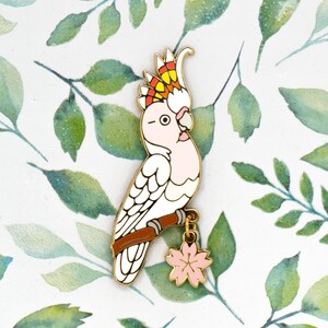 Pink Cockatoo Hard Enamel Pin | Peculiar Parrots | Parakeet, Parrot, Major Mitchell's Cockatoo