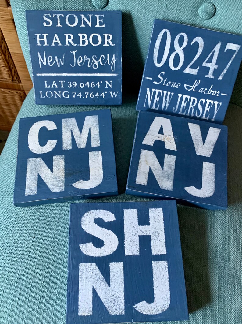 Rustic Wood Avalon NJ Sign AVNJ Avalon NJ Town Sign Etsy