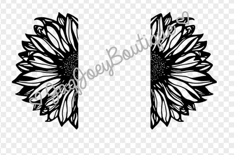 Download Sunflower SVG file in 3 layers whole sunflower and half | Etsy
