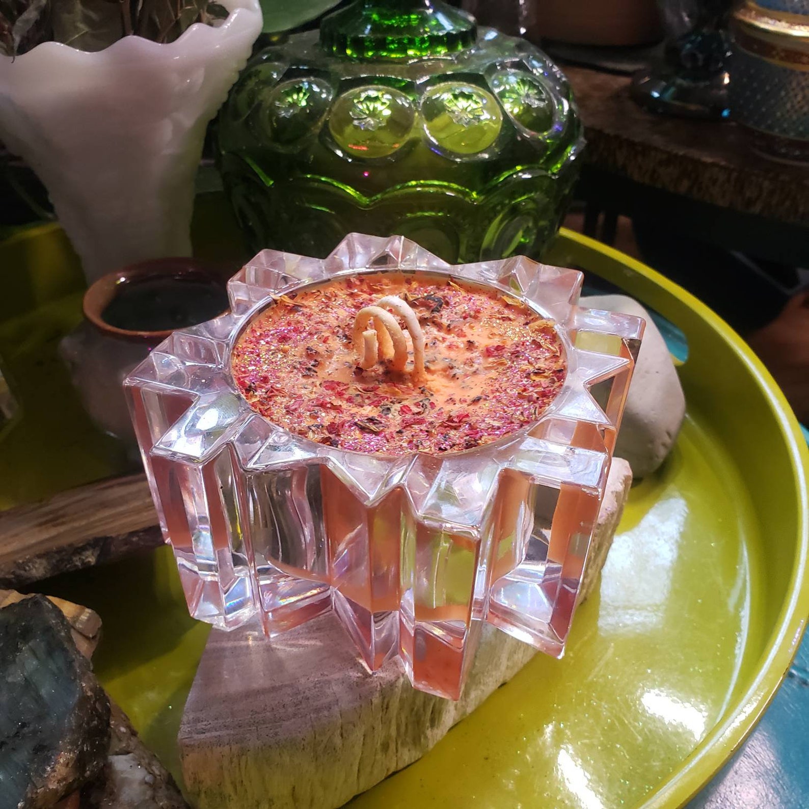 Apollo God Candle in Reclaimed Crystal Scented with Apricot Etsy