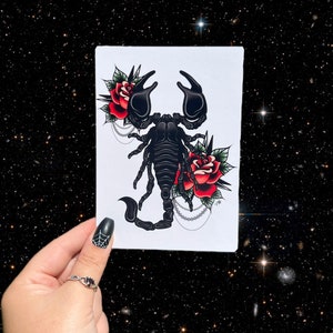 Traditional Rose & Scorpion - A6 Gloss Print