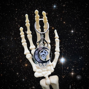 Skull & Moon Acrylic Keychain