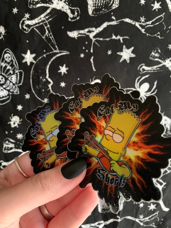 Bart Simpson eat My Shorts Holographic Stickers - Etsy Bart Simpson eat My Shorts Holographic Stickers - Etsy