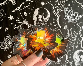 Bart Simpson eat My Shorts Holographic Stickers - Etsy