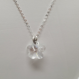 Swarovski Crystal Flower & Sterling Silver Necklace