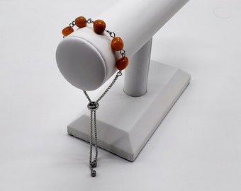 Red Aventurine Adjustable Stainless Steel Bracelet