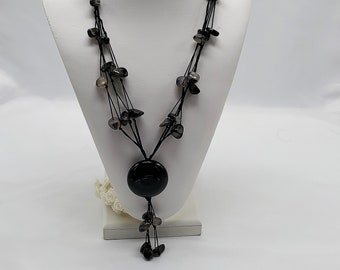 Black Agate Beaded Necklace