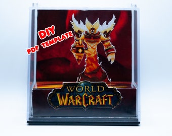 WORLD OF WARCRAFT - Ragnaros - Diy Template - Make Your Own 3D Game Cube Papercraft Diorama