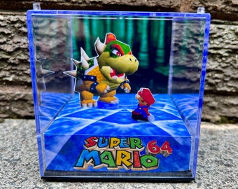 BOWSER BATTLE - Super Mario 64 - Diorama en cube de jeu 3D