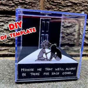 OMORI - Promise Me - DIY Template - Make Your Own 3D Game Cube Papercraft Diorama