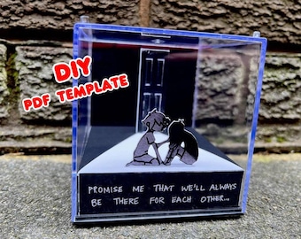 OMORI - Promise Me - DIY Template - Make Your Own 3D Game Cube Papercraft Diorama