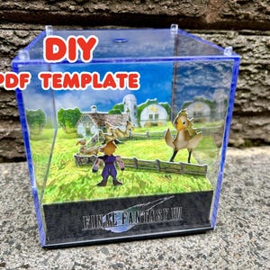 CHOCOBO FARM - DIY Template - Make Your Own 3D Game Cube Papercraft Diorama