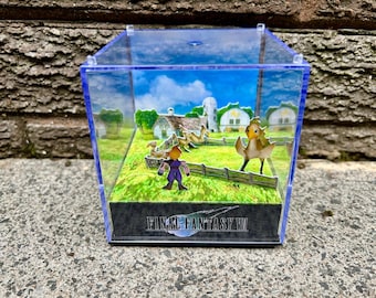 CHOCOBO FARM - Final Fantasy 7 - 3D Game Cube Diorama