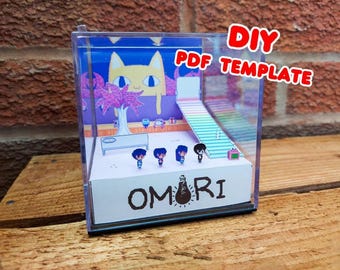 OMORI Neighbor's Room - DIY Template - Make Your Own 3D Game Cube Papercraft Diorama