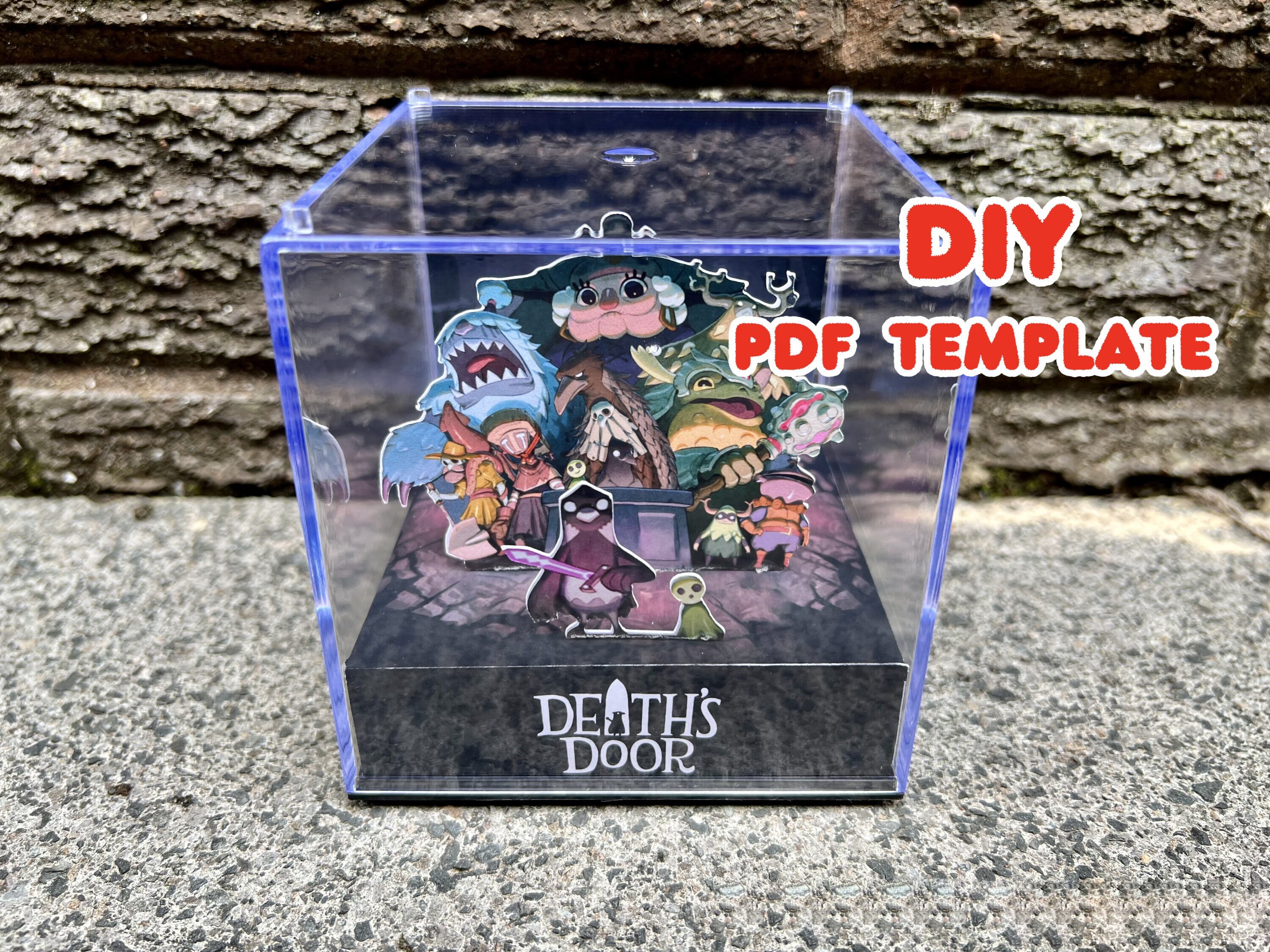 DEATH'S DOOR DIY Template Make Your Own 3D Game Cube Papercraft Diorama 