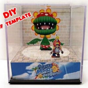 SUPER MARIO SUNSHINE - 3D Game Cube Diorama