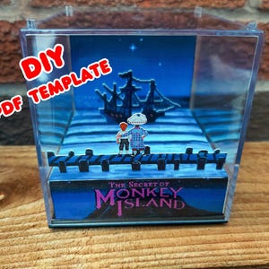 Il segreto di MONKEY ISLAND - Modello fai da te - Crea il tuo diorama di carta a forma di cubo di gioco 3D