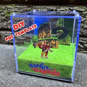 Banjo Kazooie - DIY Template - Make Your Own 3D Game Cube Papercraft Diorama