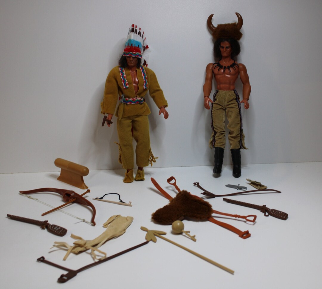 Figurine Big Jim Karl May Indien Avec Accessoires - 1973 - Mattel ? - Très Bon état