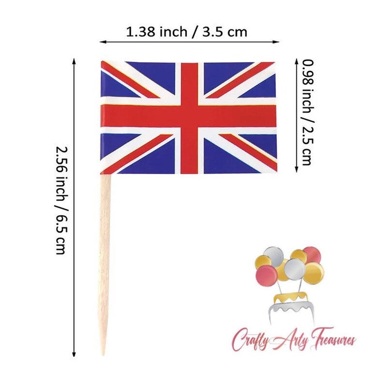 Union Jack Flag Cupcake Toppers King Charles Coronation - Etsy UK