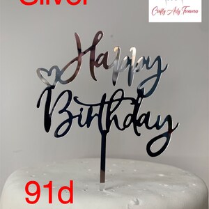 Acrylic Happy Birthday Cake Topper Sign Gold Black Silver - Etsy Australia