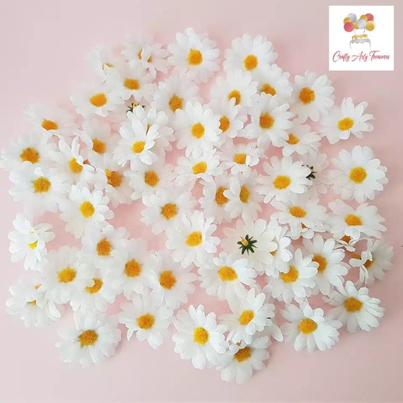 120 Pieces Fake Mini Flowers for Crafts Silk Faux Flower Heads for Crafts  Fake Rose Daisy Decorative Flowers Faux Flowers for DIY Wedding Birthday