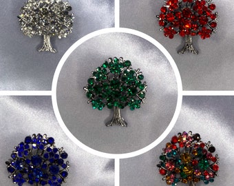 Tree of Life Brooch, Art Nouveau, Tree Pin, Tree Brooches, Brooches, Brooch, Pin, Gifts for Women, Crystal Brooch, Art Deco Brooch