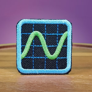 Mini Sine Wave - Iron on -  High Quality Shiny Patch.