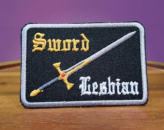 Sword Lesbian -  High Quality Shiny Iron on patch.