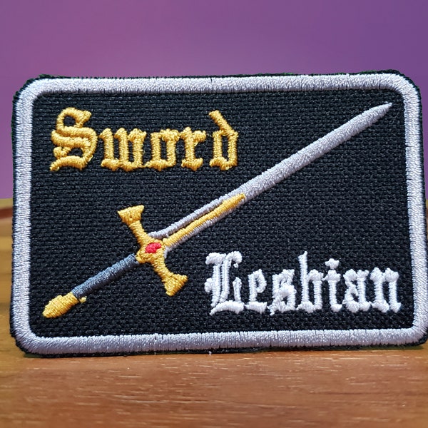 Sword Lesbian -  High Quality Shiny Iron on patch.