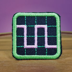 Mini Square Wave - Iron on -  High Quality Shiny Patch.