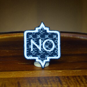 No - Iron on Patch - Gothic style - Victorian style -  High Quality Shiny Iron on patch.