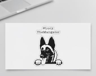 Belgian Malinois vinyl sticker, Puppy Dog sticker, Custom sticker, Waterproof Sticker, Car Decal