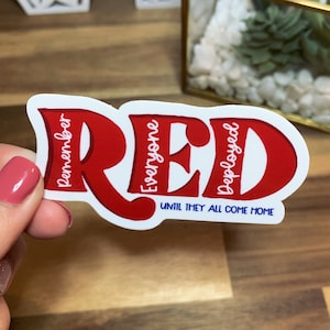 RED FRIDAY STICKER, Deployment Gift, Support our Troops, Remember Everyone Deployed, Military Pride, Water Bottle Stickers, Military Wife