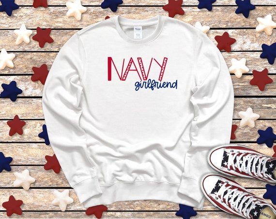Navy girlfriend sweatshirt cheap