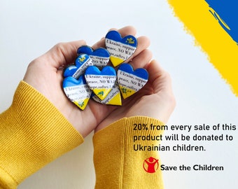 Ukrainian Heart Pin, Support Ukraine Pin, Stand with Ukraine, Ukraine Jewelry, Ukraine Help, Blue and Yellow Pin