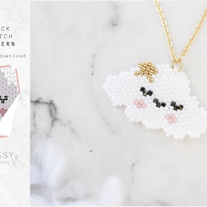 Cloud Necklace Pattern – Soft and Dreamy Miyuki Beading Design, Perfect for Whimsical Jewelry DIY Projects and Pastel Lovers
