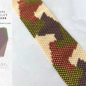 Miyuki Camouflage Pattern, Beaded Camo Design, DIY Jewelry Beading, Military-Inspired Bracelet, Digital Download for Handmade Crafts